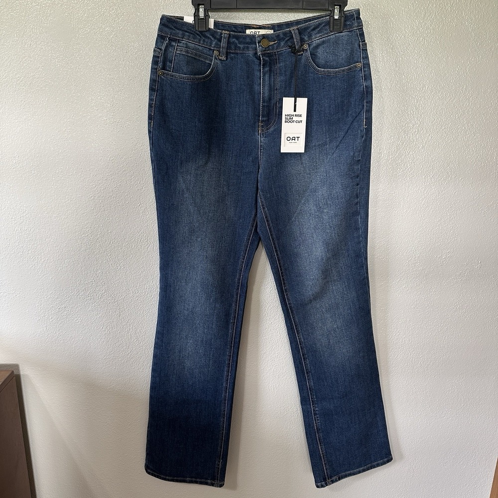 Oat New York High Rise Slim‎ Boot Cut Medium Wash Jeans Size 8/29 NWT
